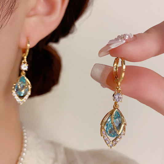 💐 50% OFF FLASH SALE! Sky Blue Drop Dangle Hoop Earrings – Lightweight & Elegant ☁️💙 【Limited Time】