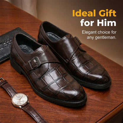 💥 50% OFF FLASH SALE! Men‘s Classic Faux Leather Single-Buckle Shoes – Smart Casual & Easy On/Off 👞⚡ 【Limited Time】