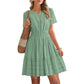 💐 EXCEPTIONAL PROMO -50%! Short Sleeve Tiered Mini Dress – Flowy Fabric, Flattering Cut 🌸🍃【Premium Quality】