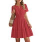 💐 EXCEPTIONAL PROMO -50%! Short Sleeve Tiered Mini Dress – Flowy Fabric, Flattering Cut 🌸🍃【Premium Quality】