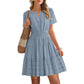 💐 EXCEPTIONAL PROMO -50%! Short Sleeve Tiered Mini Dress – Flowy Fabric, Flattering Cut 🌸🍃【Premium Quality】