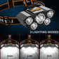 ⏳LAST DAY SALE 66% OFF !!📢5-LED Rechargeable Headlamp with 3 Modes，Lightweight, Long Battery Life.