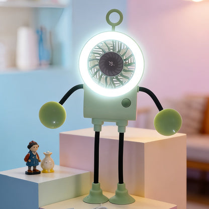 🤖💨 LIMITED-TIME 50% OFF! Flexible Robot Desk Fan with LED Light – Cute Anime Design, 360° Bendable Neck, 5 Speeds – Perfect for Office, Bedroom or Study Session 📚✨