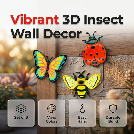 🌸🌿 LIMITED-TIME 50% OFF! 🐝🦋🐞 3D Insect Wall Hangings – Bee, Butterfly, Ladybug, Weather-Resistant for Garden & Patio ☀️🍃