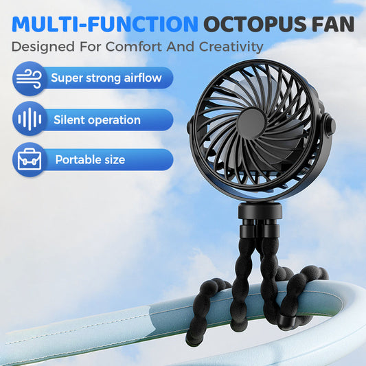 🔥50% OFF ! Mini Handheld Multi-Function Octopus Fan – Creative Design & Quiet Operation 🤫📌【Limited Offer】