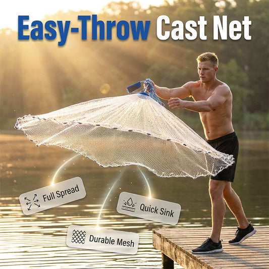 🎣 50% OFF NOW! 🌊 Easy-Throw Cast Net – Heavy-Duty Mesh, Rapid Sinking & Versatile – For Freshwater & Saltwater 🐟