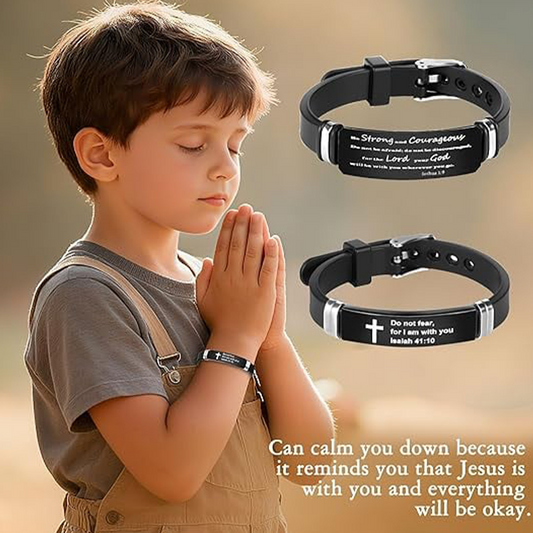 🔔50% OFF! Inspirational Cross Bracelet with Bible Verses – Modern Design, Versatile Use 📜💫【Limited Offer】