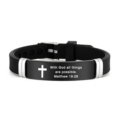 🔔50% OFF! Inspirational Cross Bracelet with Bible Verses – Modern Design, Versatile Use 📜💫【Limited Offer】
