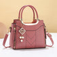 🔥50% off👜Women's V-Stitched Satchel – Gold Hardware, Multi-Compartment, Top-Handle 🌸
