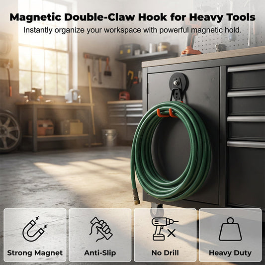 🦞🪝⚡ Heavy-Duty Magnetic Double-Claw Hook – Secure Dual-Claw Grip, High Load Capacity, Ideal for Any Metal Surface (Fridge, Shelf, Cabinet) at Home or Garage 🧲💪☀️