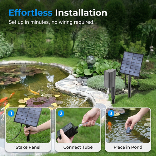 🔥LIMITED TIME 50% OFF!🔥   ☀️ Solar pond aerator with built-in air pump🐟