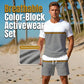 🎨🔄👕 50% OFF! Summer Sportswear Set – Stylish color-block, casual comfort.