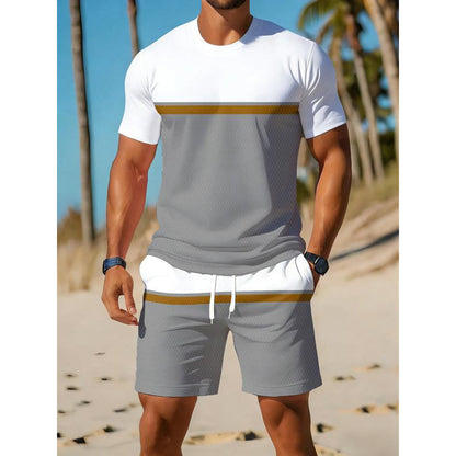 🎨🔄👕 50% OFF! Summer Sportswear Set – Stylish color-block, casual comfort.