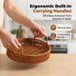 Round Imitation Rattan Serving Basket with Handles