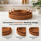 Round Imitation Rattan Serving Basket with Handles