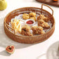 Round Imitation Rattan Serving Basket with Handles