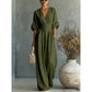 👗🌸✨ LIMITED-TIME 50% OFF! Women’s V-Neck High Waist Wide Leg Jumpsuit – Flattering Silhouette, Breathable Fabric, Elastic Back – Effortless Chic for Office, Brunch or Date Night 💼🥂