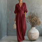 👗🌸✨ LIMITED-TIME 50% OFF! Women’s V-Neck High Waist Wide Leg Jumpsuit – Flattering Silhouette, Breathable Fabric, Elastic Back – Effortless Chic for Office, Brunch or Date Night 💼🥂