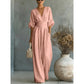 👗🌸✨ LIMITED-TIME 50% OFF! Women’s V-Neck High Waist Wide Leg Jumpsuit – Flattering Silhouette, Breathable Fabric, Elastic Back – Effortless Chic for Office, Brunch or Date Night 💼🥂