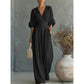 👗🌸✨ LIMITED-TIME 50% OFF! Women’s V-Neck High Waist Wide Leg Jumpsuit – Flattering Silhouette, Breathable Fabric, Elastic Back – Effortless Chic for Office, Brunch or Date Night 💼🥂
