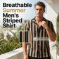 📏✨👔 LIMITED-TIME 50% OFF! Vertical Stripe Short Sleeve Tee for Men – Slimming Optical Illusion, Lightweight & Wrinkle-Resistant – Effortlessly Smart for Dates, Travel or Smart Casual 🎥🍽️