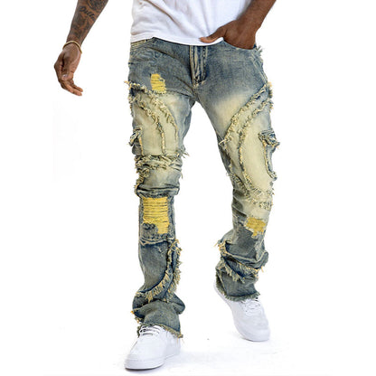 🏆LAST DAY SALE 50% OFF🔥Men's Deconstructed Frayed Flare Jeans