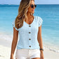 👚 50% OFF NOW! 🌸 Women's Summer V-Neck Eyelet Top – Jacquard Fabric & Ruffle Sleeves – Breathable Elegance ☀️