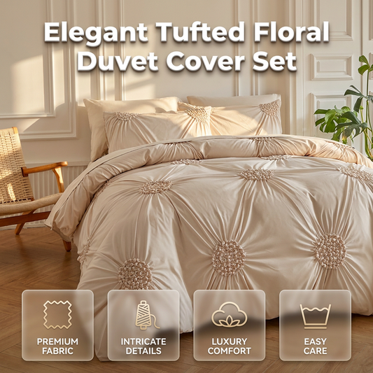 🌙🛋️ 50% OFF! 🛌Pinch Pleat Duvet Set – Wrinkle-Resistant Sanctuary.