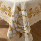 🌸🍽️ 50% OFF! Waterproof Gold Rose Tablecloth – Embossed Effect, Stain-Resistant, Elegant
