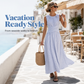 ✨🔄 LIMITED TIME 50% OFF! 🎀Striped Sleeveless Dress – Classic stripes & flattering drape – Effortless elegance for any occasion.