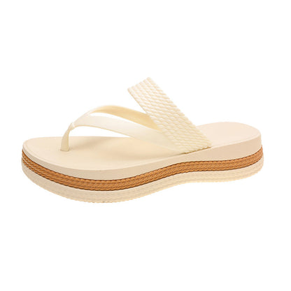 👡 50% OFF NOW! 🌺 Women's Woven Strap Platform Flip-Flops – Cloud-Like Cushion, Non-Slip Sole & Elevated Summer Style ✨
