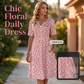 🎉 LIMITED TIME 50% OFF! 🔥 Women's Casual V-Neck Print Dress with Pockets – Floral Design & Functional Side Pockets 🌸