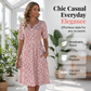 🎉 LIMITED TIME 50% OFF! 🔥 Women's Casual V-Neck Print Dress with Pockets – Floral Design & Functional Side Pockets 🌸