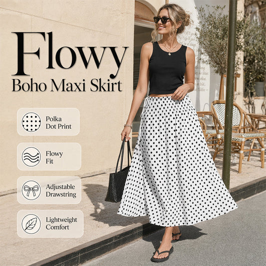 🎀🌸 LIMITED TIME 50% OFF! 💃Polka Dot Midi Skirt – Classic print & flared silhouette – Effortless elegance for any occasion.