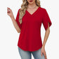 🌊👚 LIMITED TIME 50% OFF! 🌸V-Neck Flutter Sleeve Blouse – Flowing fabric & breezy fit – Summer elegance in every step.