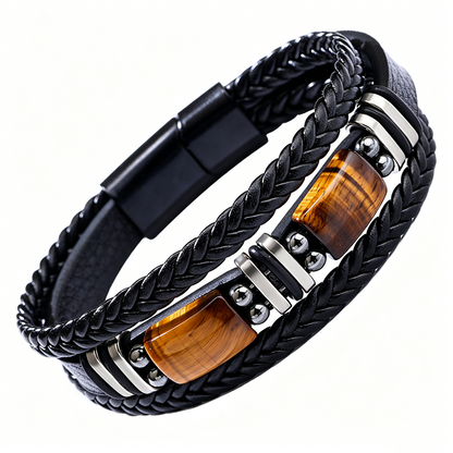 🪨 Braided PU Leather Bracelet