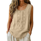 🍃☁️ 50% OFF! 🌿Cotton Linen Embroidered Tank – Breathable & lightweight – All-day comfort.