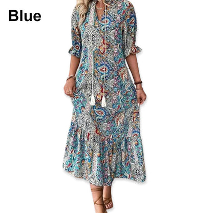 🌸🌿 LIMITED TIME 50% OFF! 🌺Women's Summer V-Neck Floral Dress – Floral print & breezy fit – Perfect for sunny days.