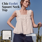 🌸✨ LIMITED TIME 50% OFF! 👗French Square Neck Lace Top – Romantic ruffle & delicate lace – Channel Parisian chic every day.