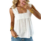 🌸✨ LIMITED TIME 50% OFF! 👗French Square Neck Lace Top – Romantic ruffle & delicate lace – Channel Parisian chic every day.