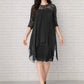 👗✨ LIMITED TIME 50% OFF! 🌹Women's Lace Splicing Midi Dress – Delicate lace & 3/4 sleeves – Effortless romance for any occasion.
