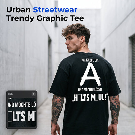 🔤🛹 LIMITED TIME 50% OFF! 👕Men's Back-Letter Print Tee – Bold back graphic & relaxed fit – Turn heads with every step.