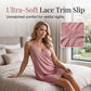 💤🌸 LIMITED TIME 50% OFF! 🌙Lace V-Neck Nightdress – Soft modal & comfy loose fit.