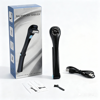 🪒 50% OFF NOW! 💪 Men's Electric Back Shaver – 180° Foldable Handle, 3-in-1 Blade System, Waterproof & 60-Min Runtime ✨