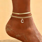 ✨💛 50% OFF! 🦋Dainty Layered Gold Initial Anklets – Elegant, Lightweight & Adjustable – Perfect for Everyday Charm & Gifting