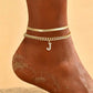 ✨💛 50% OFF! 🦋Dainty Layered Gold Initial Anklets – Elegant, Lightweight & Adjustable – Perfect for Everyday Charm & Gifting
