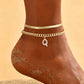✨💛 50% OFF! 🦋Dainty Layered Gold Initial Anklets – Elegant, Lightweight & Adjustable – Perfect for Everyday Charm & Gifting