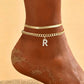 ✨💛 50% OFF! 🦋Dainty Layered Gold Initial Anklets – Elegant, Lightweight & Adjustable – Perfect for Everyday Charm & Gifting