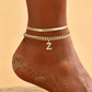 ✨💛 50% OFF! 🦋Dainty Layered Gold Initial Anklets – Elegant, Lightweight & Adjustable – Perfect for Everyday Charm & Gifting