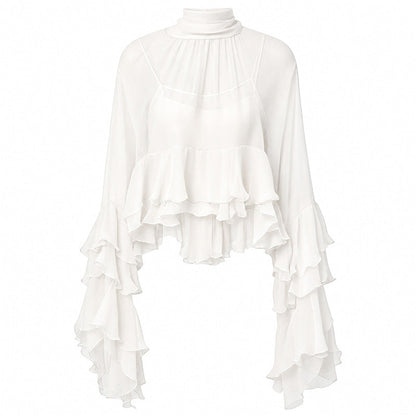 🌿💫 LIMITED TIME 50% OFF! 🦋Ruffle Sleeve Sheer Blouse – Flowy fit & feminine charm – Elevate any outfit effortlessly.